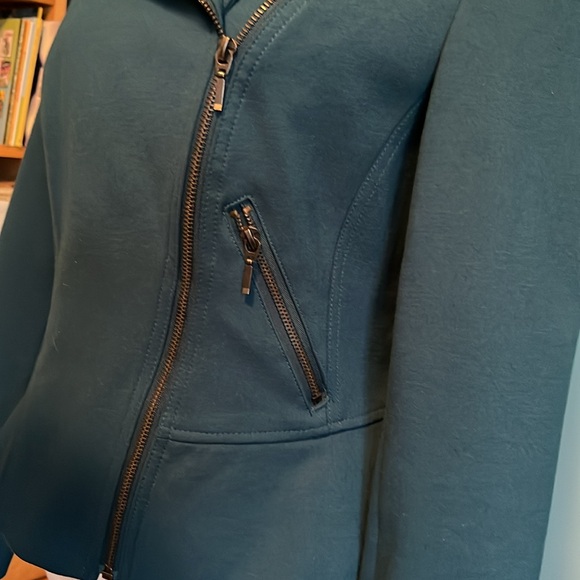 INC Moto Blazer Med with bronze zipper detail. - Picture 4 of 7